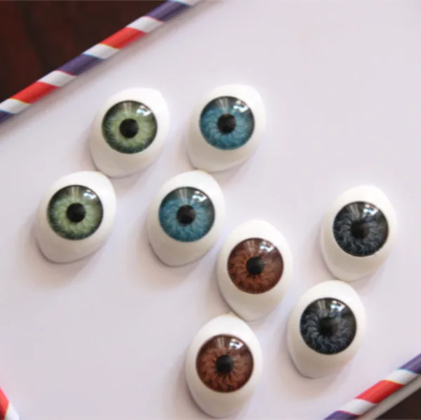 Mix colors 100pcs/lot  11*15mm boat shape resin doll's eye flat back for DIY craft scrapbooking