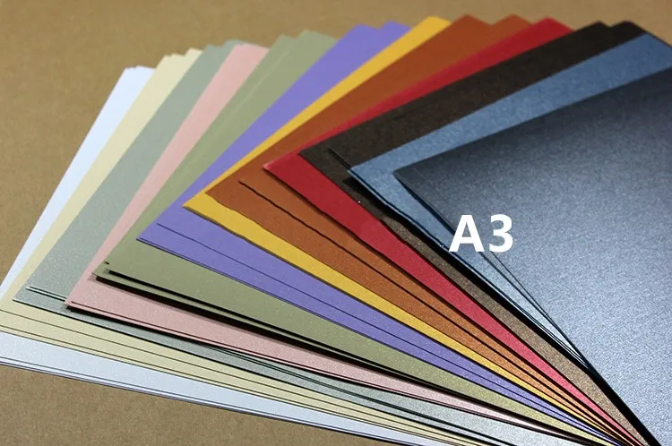 42*29.7cm A3 250gsm Pearl Paper Double Pearl Paper DIY Card Making Paper Iridescent 100pcs\lot Free shipping