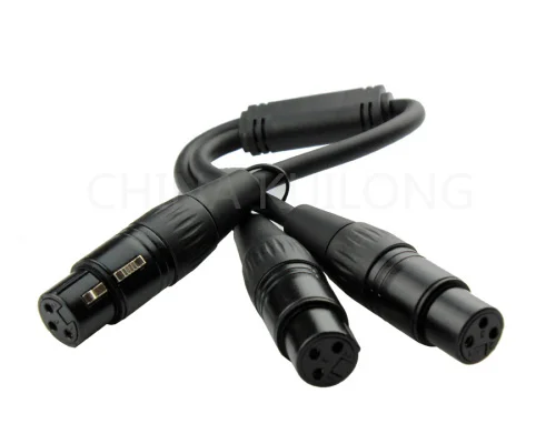 Brand New 20pcs/lot 18cm XLR Merger Microphone Y Combiner 1 x Female to 2 x Female Mic Adapter