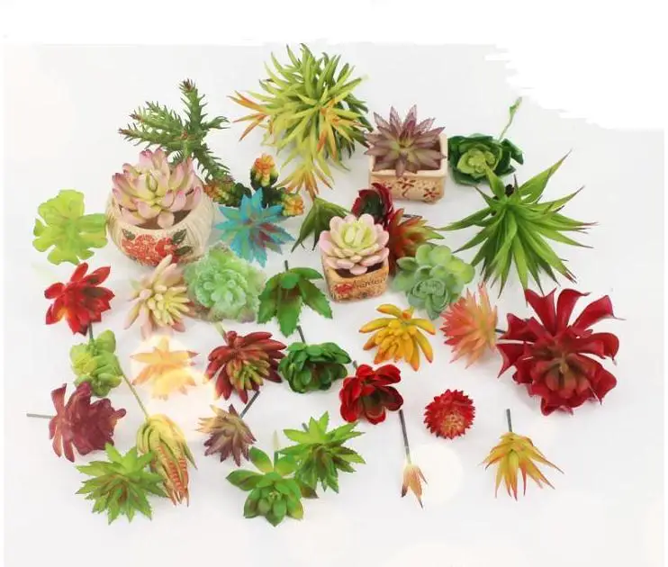 

New Arrive Simulation Succulents artificial flowers ornaments mini green Artificial Succulents Plants garden decoration SN813