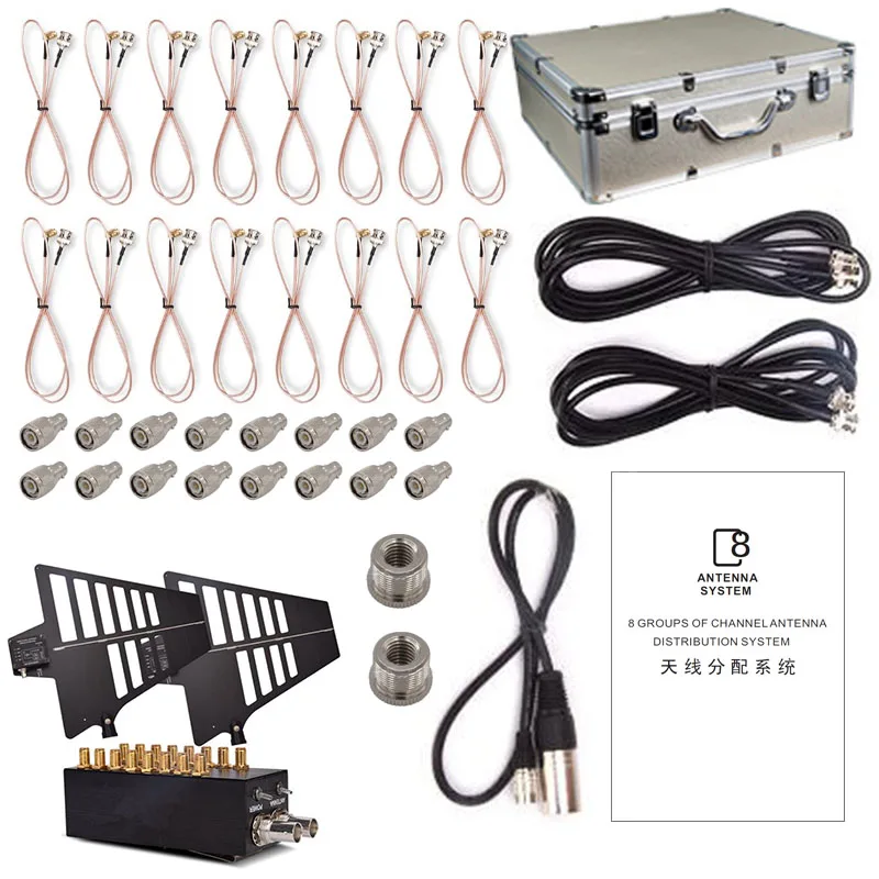 8 channels Signal Amplifier Antenna distributor system Antenna Amplifier for Recording Interview Wireless Microphone