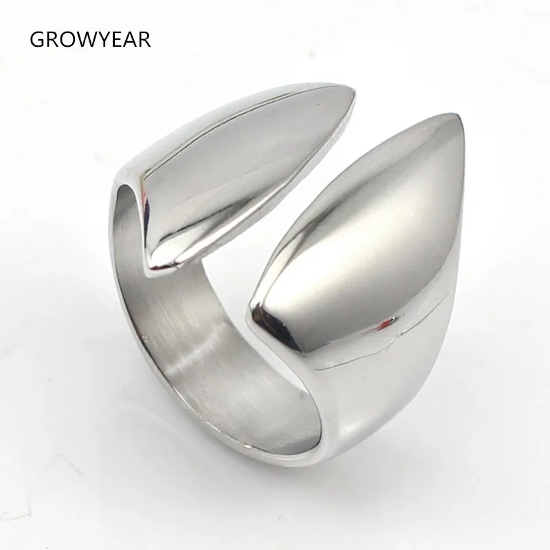 Stainless Steel Woman Open Ring Band Midi Rings Plain Silver Color Finger Cuff Ring Women Jewelry Size 6 7 8 9 10