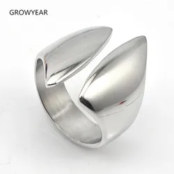 Stainless Steel Woman Open Ring Band Midi Rings Plain Silver Color Finger Cuff Ring Women Jewelry Size 6 7 8 9 10