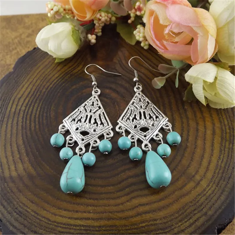 2020 Fashion Jewelry Wholesale Vintage Tibetan Multicolor Tassel Long Section Round Beads Women Dangle Earring Pendant