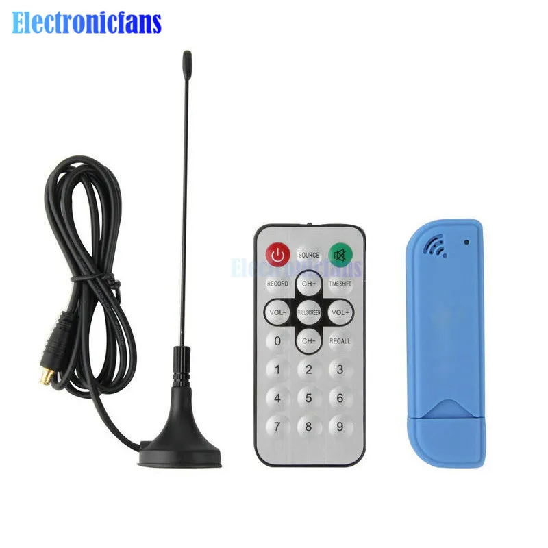 Mini Video Equipment Dongle DVB-T+DAB+FM RTL2832U+R820T2 Digital USB 2.0 TV Stick Support SDR Tuner Receiver+Antenna