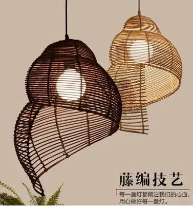 

Bamboo Lantern Chandelier Retro Chinese Antique Restaurant Bar Table Lamp Creative Personality Rattan Chandelier