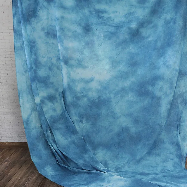 

10x20ft Photo studio muslin hand painted tie dyed blue screen video backdrops for great photo studio ,custom service