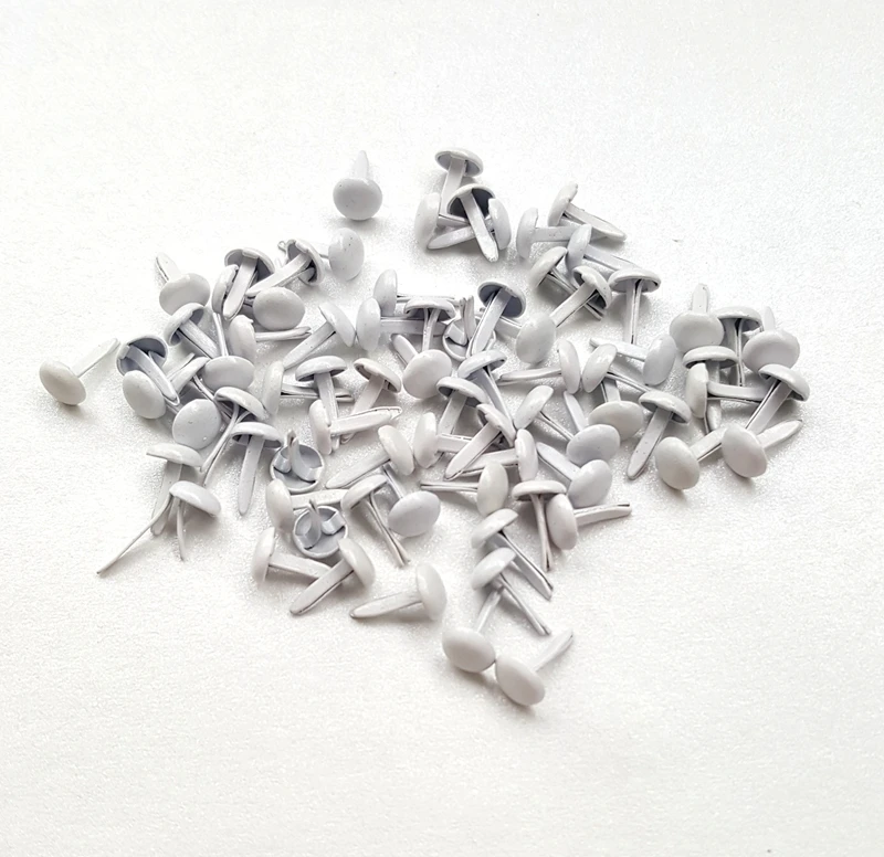 500pcs 5mm White Metal Brads for Scrapbooking Accessories Paper Crafts Wedding Supplies Invitations Cards Children Puppy DIY