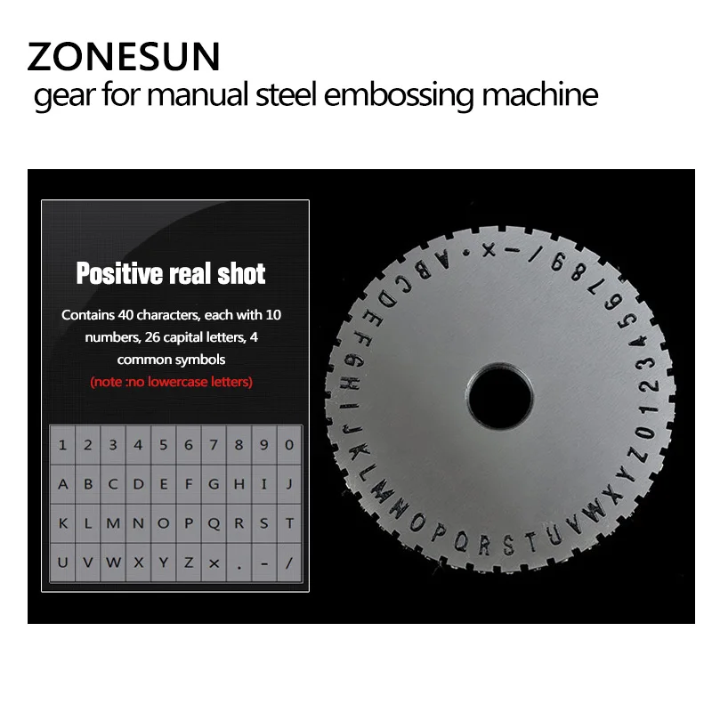 ZONESUN präge machine1 getriebe für manuelle stahl label gravieren werkzeug