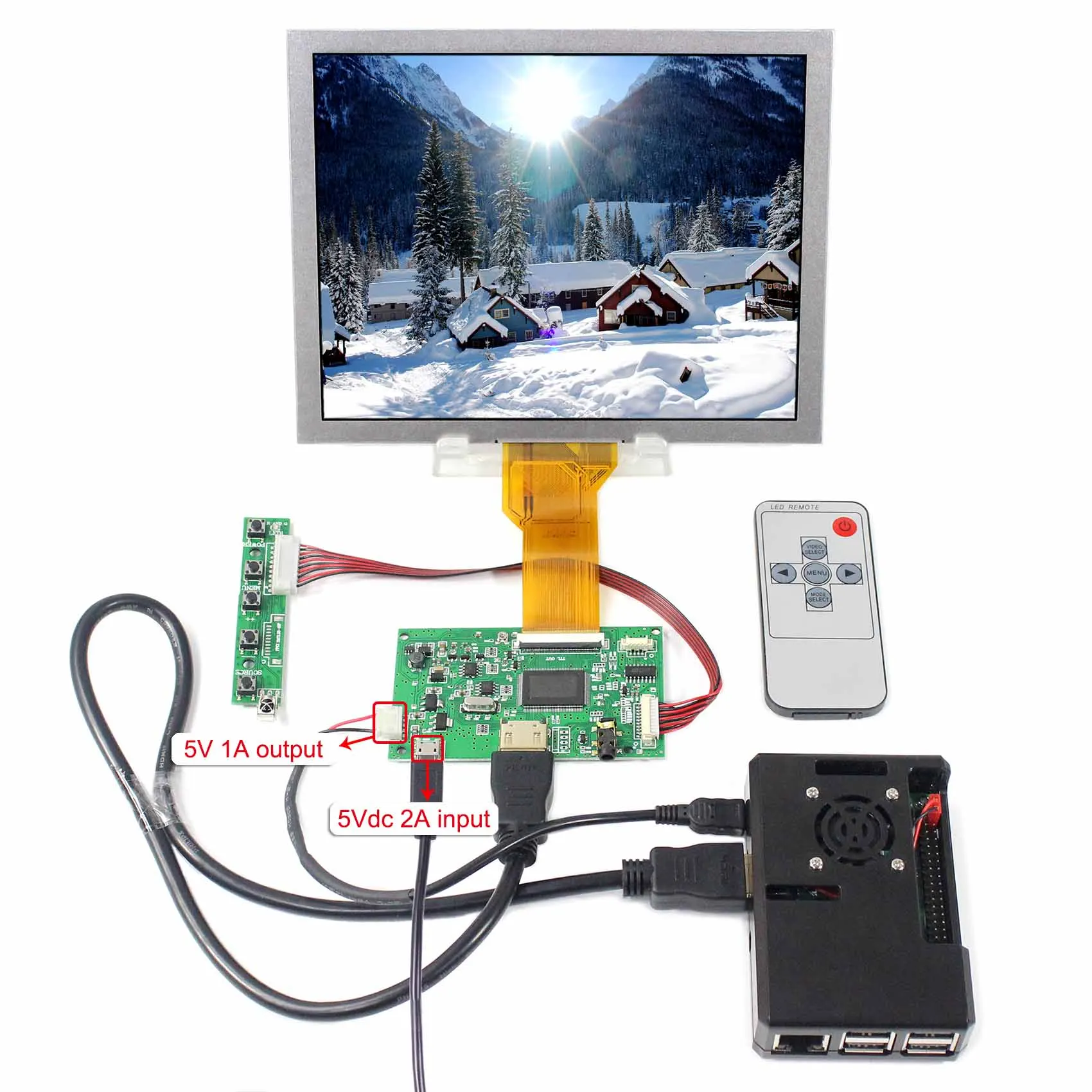 Fit To Raspberry Pi  ,HD MI LCD Board Work with  8