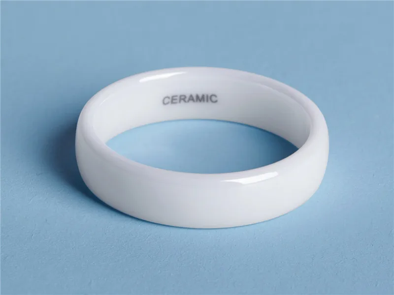 Tigrade 2/4/6mm Weißer Keramikring Schwarzer Hochzeits-Verlobungsring für Männer und Frauen Minimalistische Mode Spezielle Ringe Sanft – Detail 6