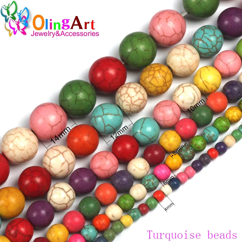 

OlingArt Mixed color 4,6,8,10,12mm Green Loose Beads Round-brilliant earrings Bracelet choker necklace diy jewelry making 2019