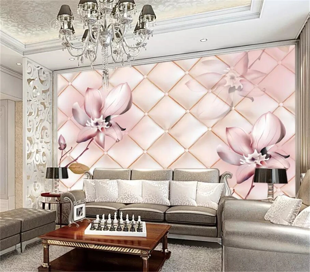 

Decorative wallpaper 3D magnolia background wall painting