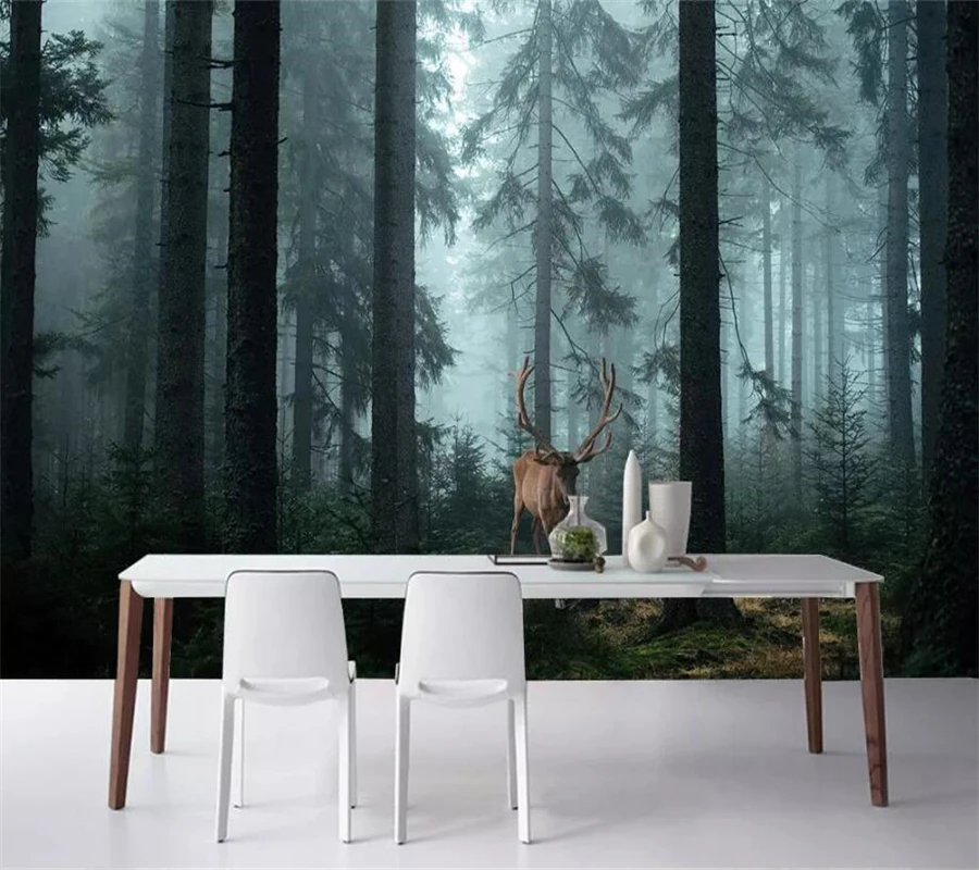 

beibehang papel de parede Custom wallpaper 3d mural forest elk decorative painting background wall living room bedroom wallpaper