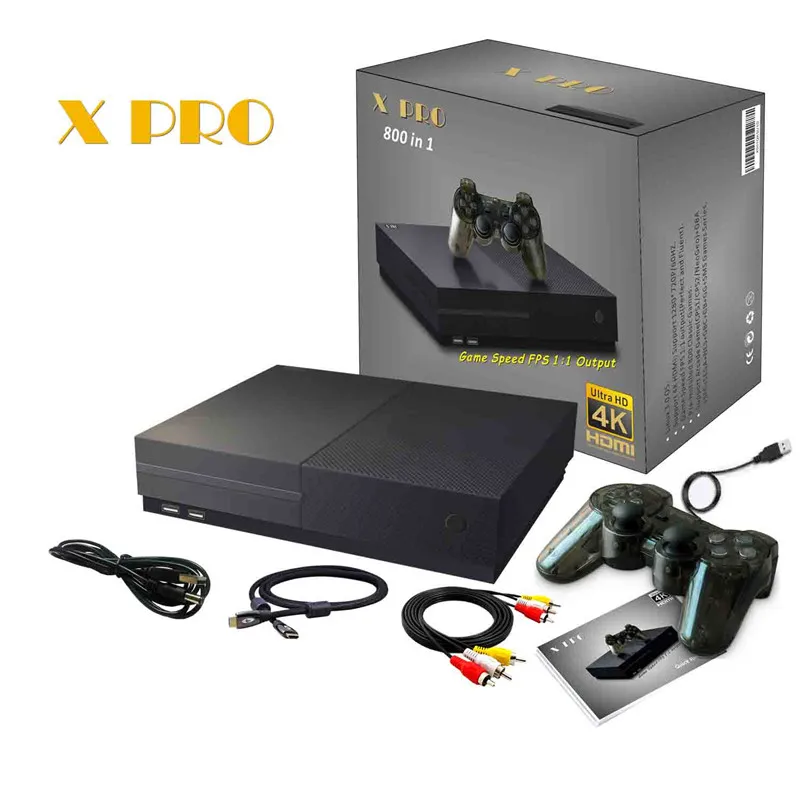 

X Pro 4K Output Retro Family TV Game Player Built in 800 Classic Games 64Bit Video Game Console For PS1/CPS/GBC/SMS