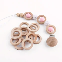 20PC 30mm Maple Wooden Teether Ring Baby Teether Wooden Rings DIY Crafts Accessories Baby Unfinish Wood Chewable Teething Toys