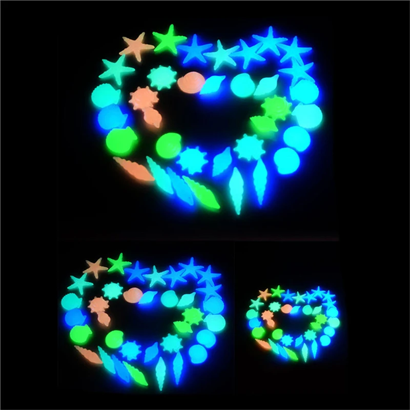 10pcs Mix Color Pebble Rocks Aquarium Decorative Luminous Stones Glow In Dark Garden Decor Road Outdoor Fish Tank Decoration