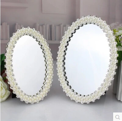 

fashion 6/7inches single face silver desktop makeup mirror metal frame small mirrors for home decoration J015