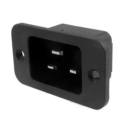 Plastic AC 250V 16A IEC320 C14 Power Supply Plug Adapter Black