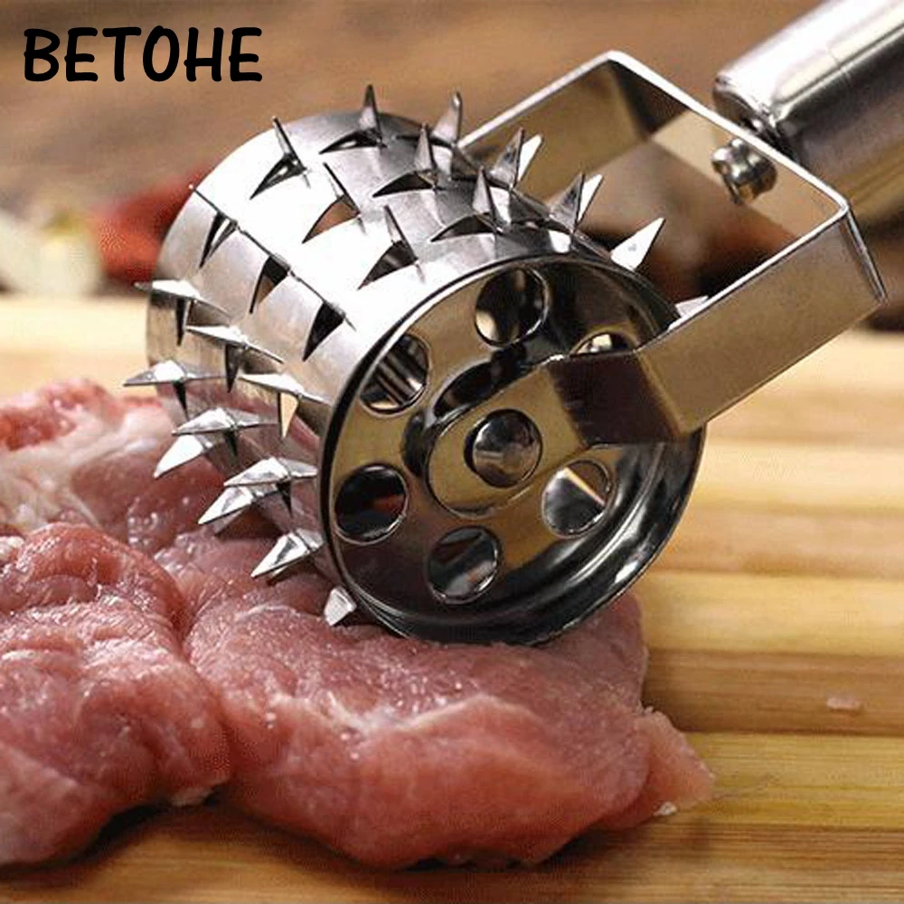 BETOHE Stainless Steel Loose Meat Devices Steak Beef Meat Hammer Tenderizer Pounders Kitchen Cooking Tools with Handle