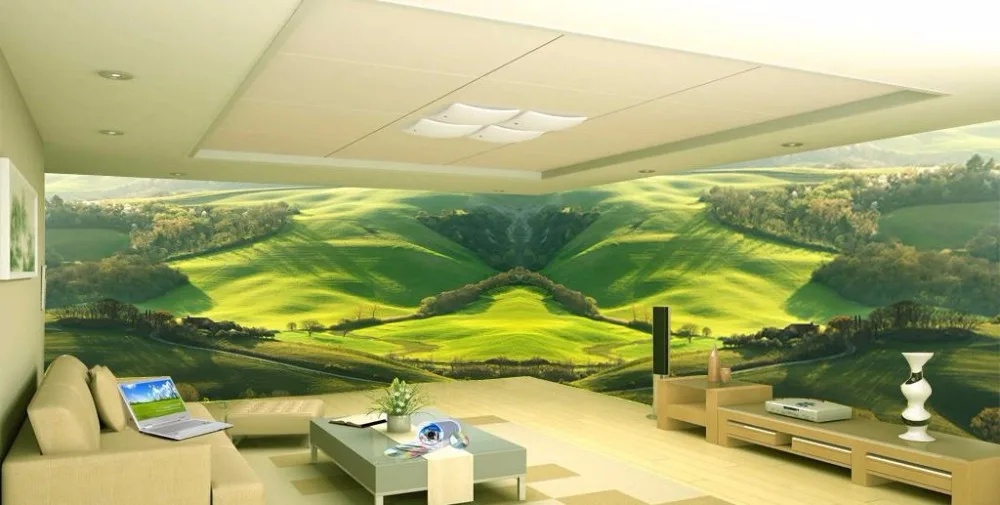 

3D Wallpaper Green fresh grass Wallpaper For Walls 3 D Living room Bedroom Photo Wallpaper Background Wall