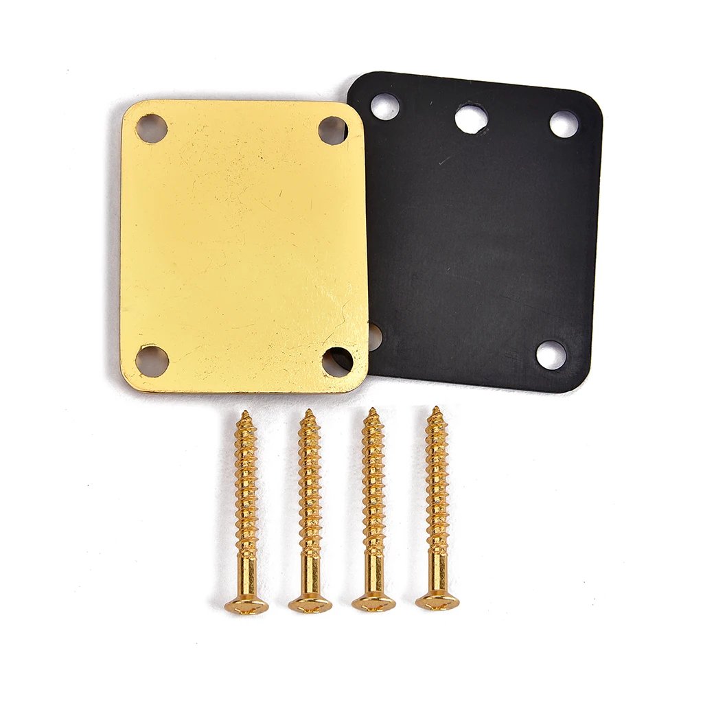 Tooyful 1 Set Guitar Neck Plate with Screws Gasket for Electric Guitar Replacement DIY Parts UNIQUE COOL