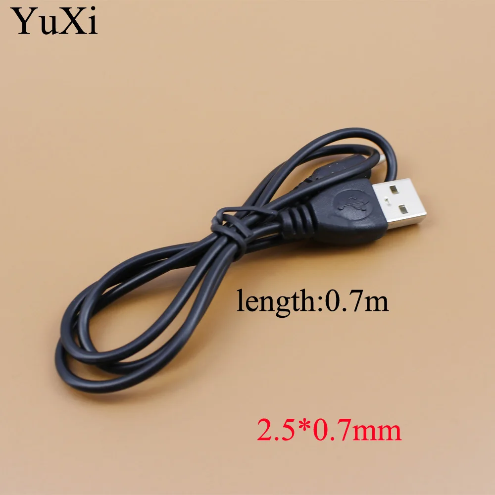 YuXi 2.0 USB Port To 2.5*0.7mm /2.5x0.7mm DC Barrel Jack Power Cable Black Charging Connector 70cm 120cm