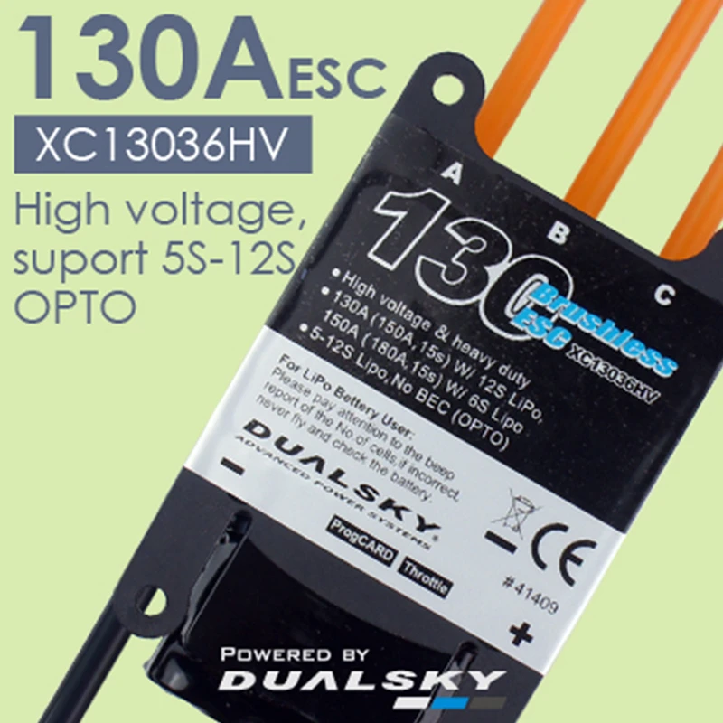 

DualSky XC13036HV 130A ECS HV 5-12s lipo for RC Car RC Model