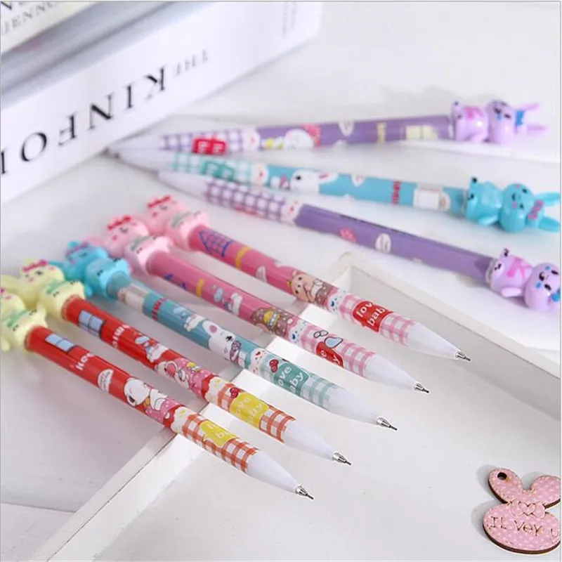 1Pcs High Quality Fresh Bunny Shape 0.7mm Automatic Pencil Cartoon Pen Student Learning Stationery For School Kids Youe Shone