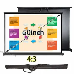 Professional Table Desk Projection Screen 50inch 4:3 Format With Carry Bag Best For Business Presentation