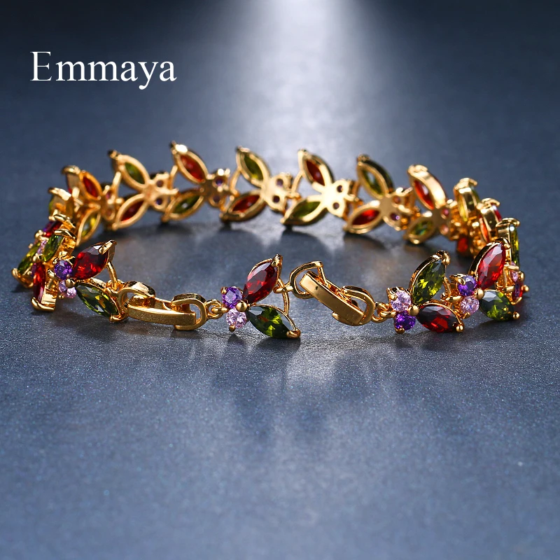 Emmaya Multicolor Bangles Classical Charm Shinny AAA CZ Bracelet New Design Jewelry for Female Party Gift