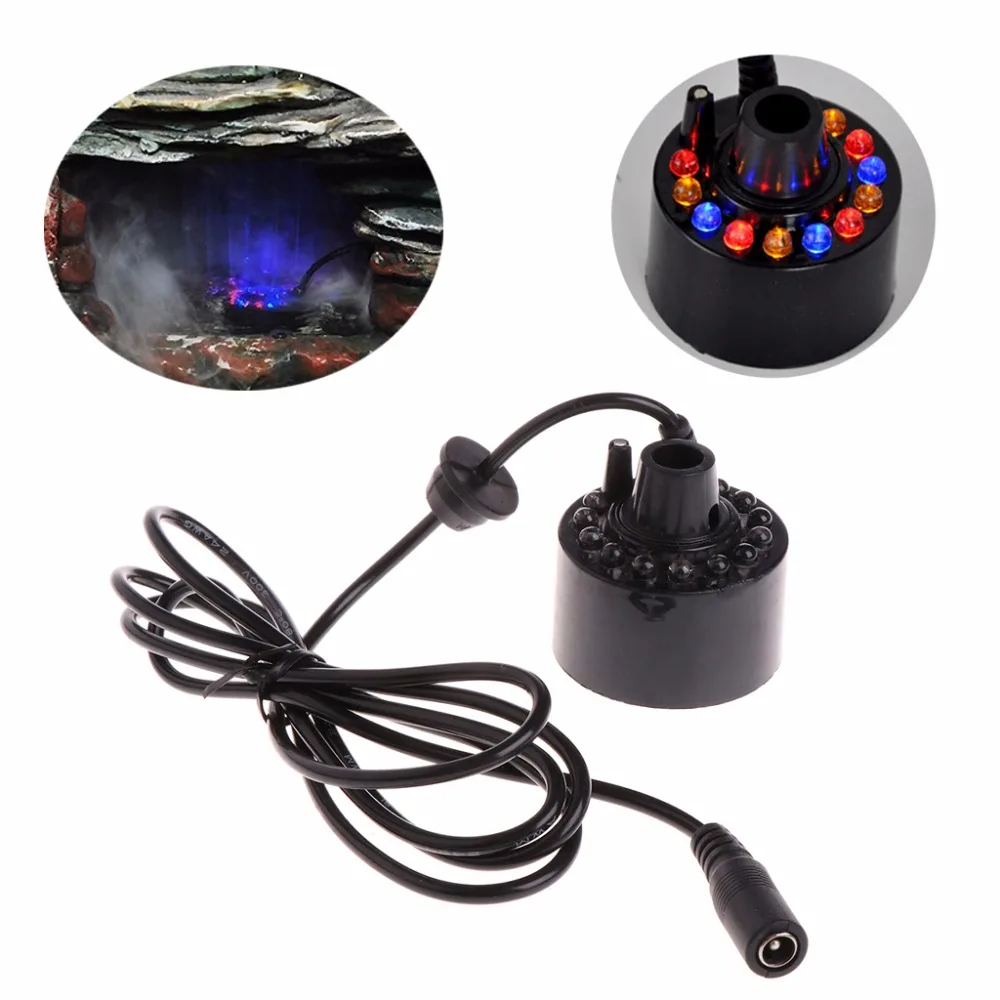 12 LED Licht Ultraschall Nebel Maker Nebel gerät Wasser brunnen Teich Indoor Outdoor Aquarium Aquarium Lieferungen
