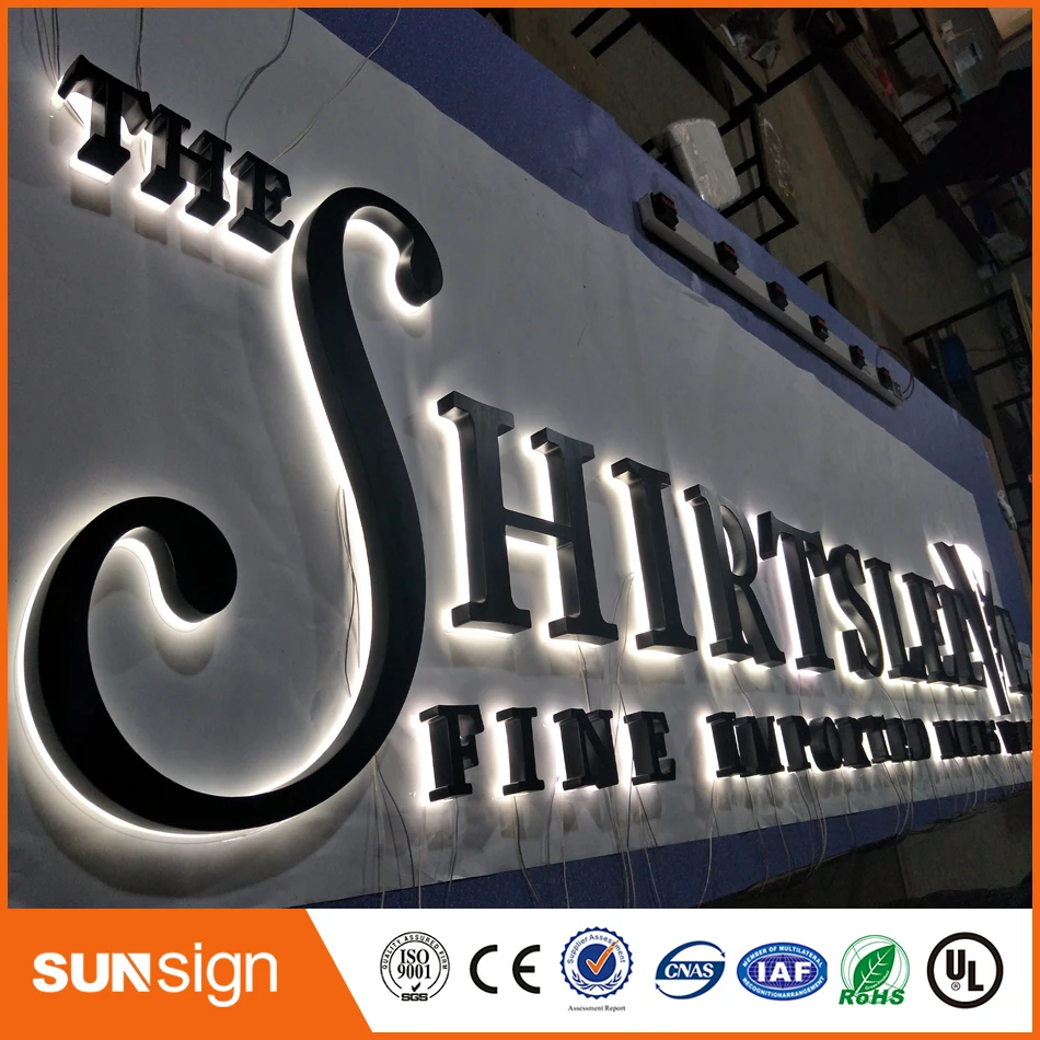 Wholesale Metal Letter Signs LED Channel Signs Stainless Steel Backlit Letter for Building Advertising