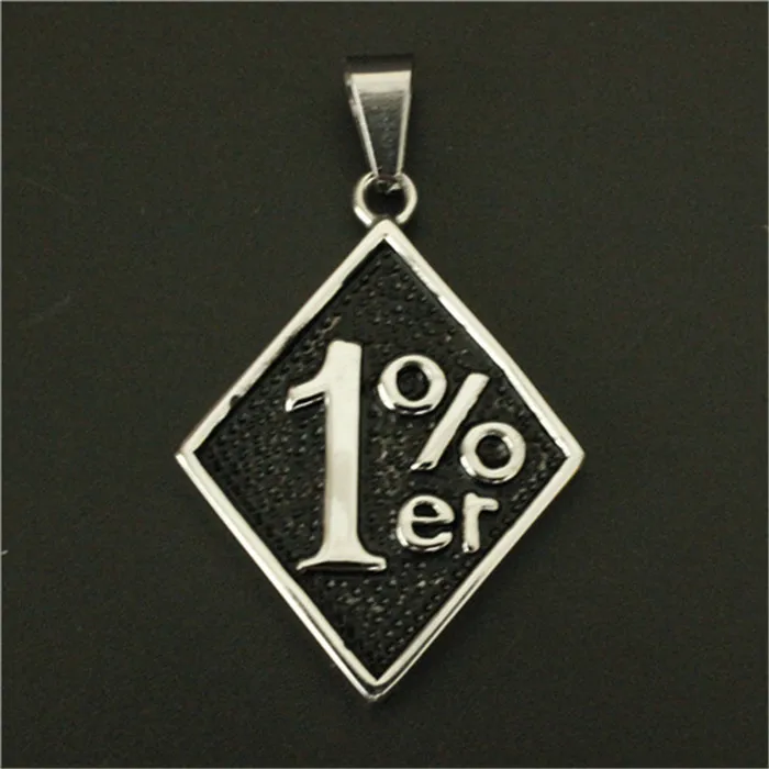 1pc Newest Biker Golden Silver Color 1% Pendant 316L Stainless Steel Polishing Hot Pendant