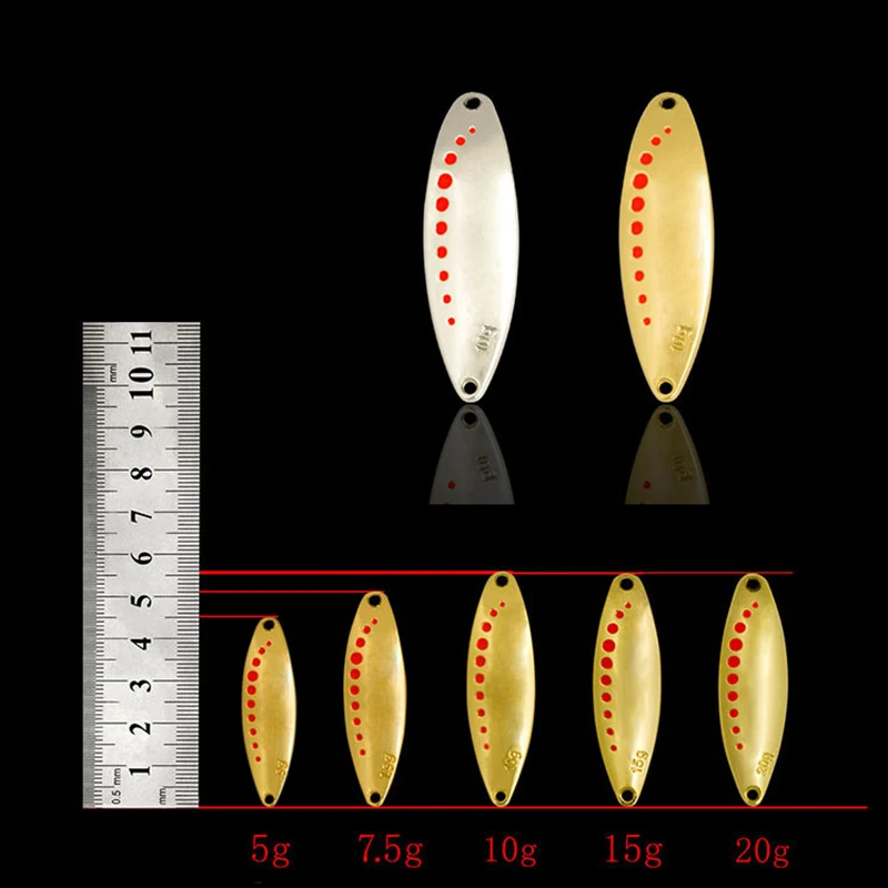 1pcs Metal Sliver 5g 7.5g 10g 15g 20g Spinners Spoon lure Fishing Lure Hard Bait Sequins with Feather Bass Treble Hook image 2