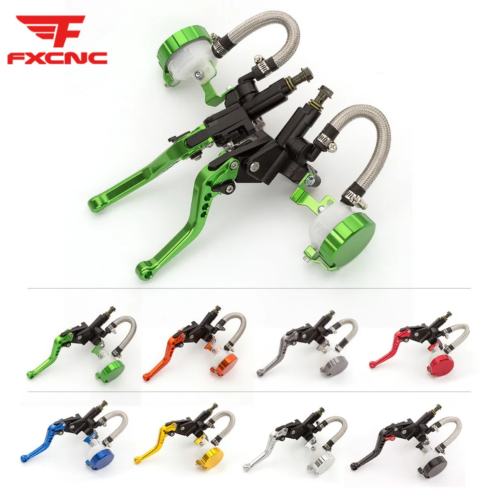 7/8 22MM CNC Universal Adjustable Motorcycle Hydraulic Clutch Brake Levers Master Cylinder Set For Kawasaki 125cc - 400cc