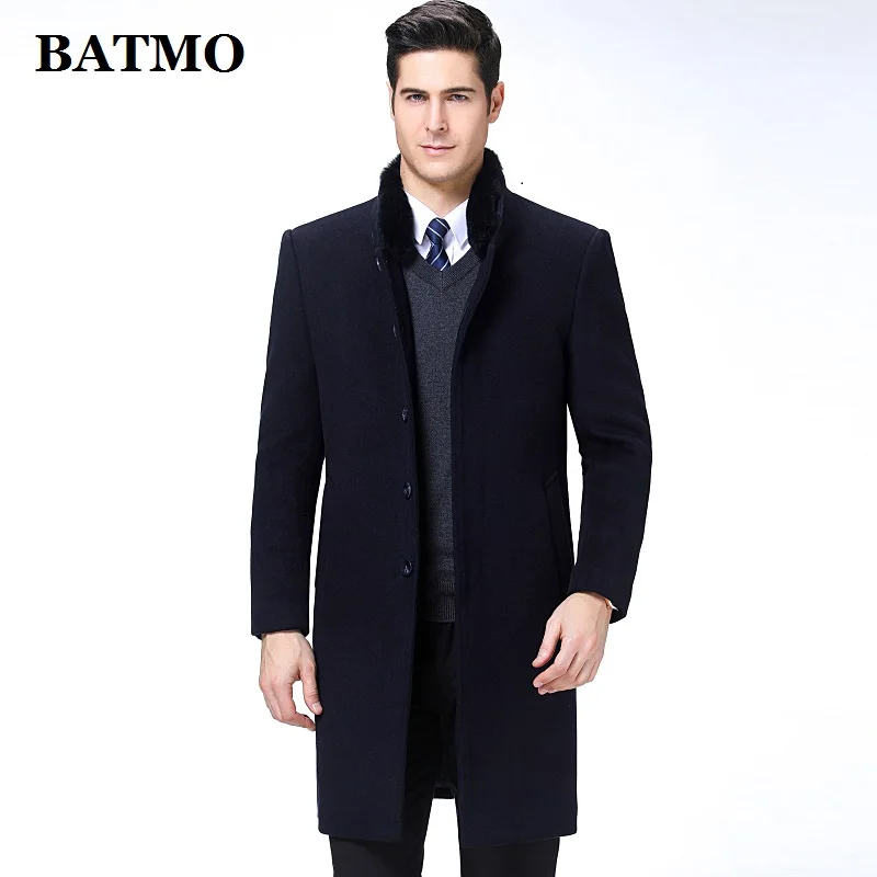 BATMO 2023 New Arrival Autumn&Winter High Quality Wool Long Trench Coat Men,men\'s wool jackets,warm Overcoat,M-4XL,8808