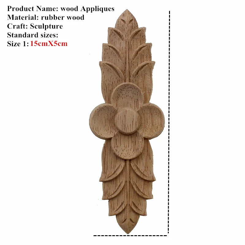 VZLX Round European Woodcarving Decal Home Decorative Wood Appliques Carved Applique Window Door Decor Wooden Figurines Crafts