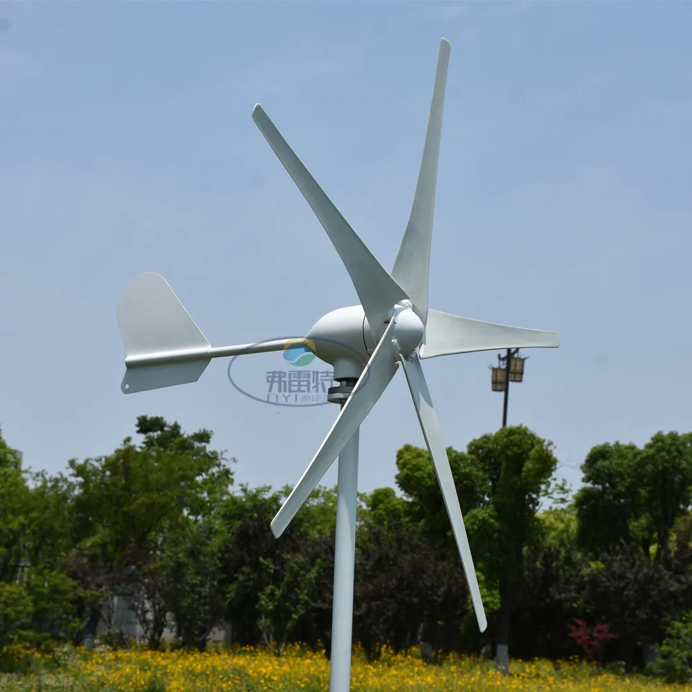 

3000W Wind Turbine With MPPT Hybrid Charge System For Home Use 6/5Blades Horizontal Wind Turbine