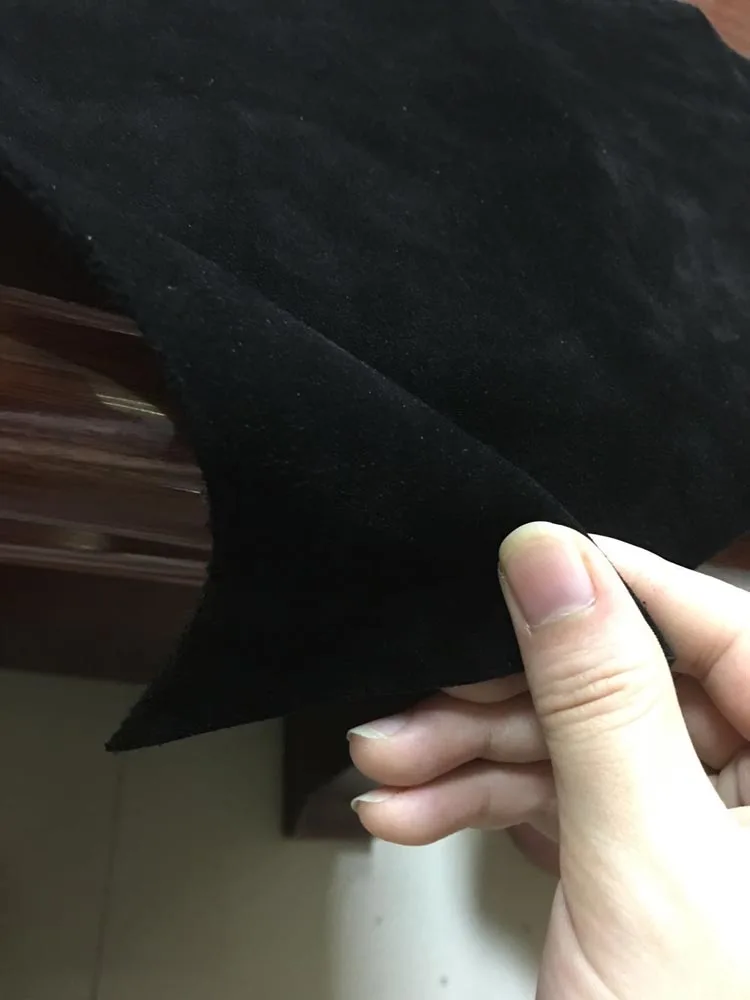 2.0-2.5MM Thickness Black Genuine Split Suede Cow Leather Sale By Whole Piece