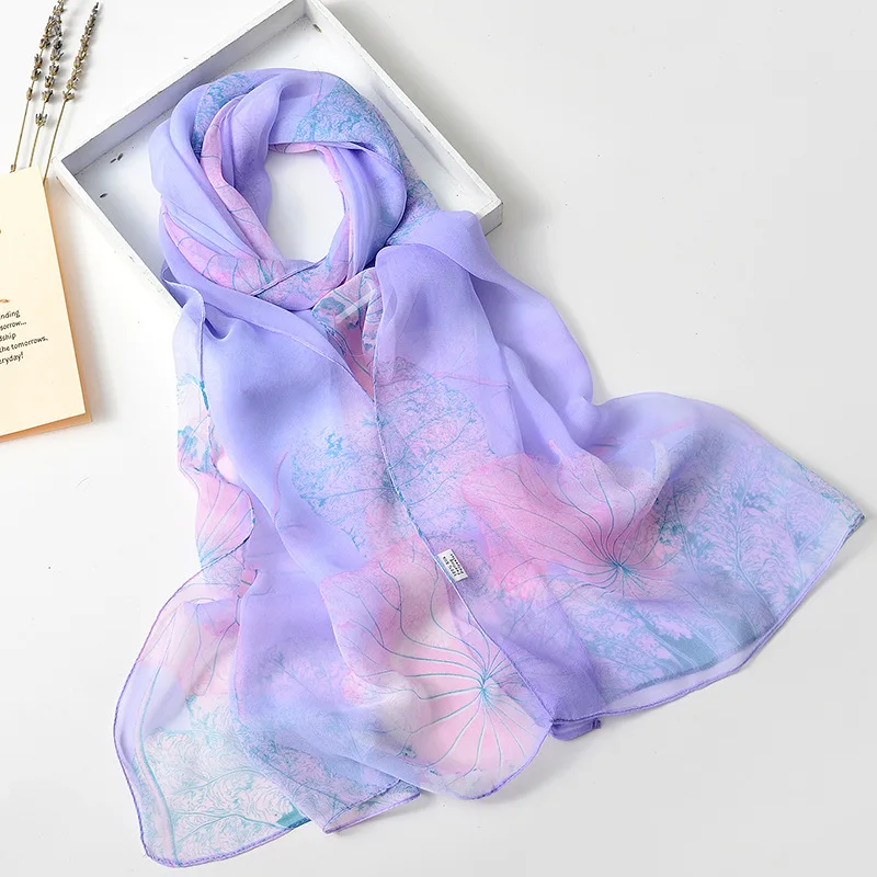 RUNMEIFA 2023 New Fashion Spring/Summer Women Floral Printing Beach Silk Scarf Shawls Female Long Wraps Beach Sunscreen Hijab