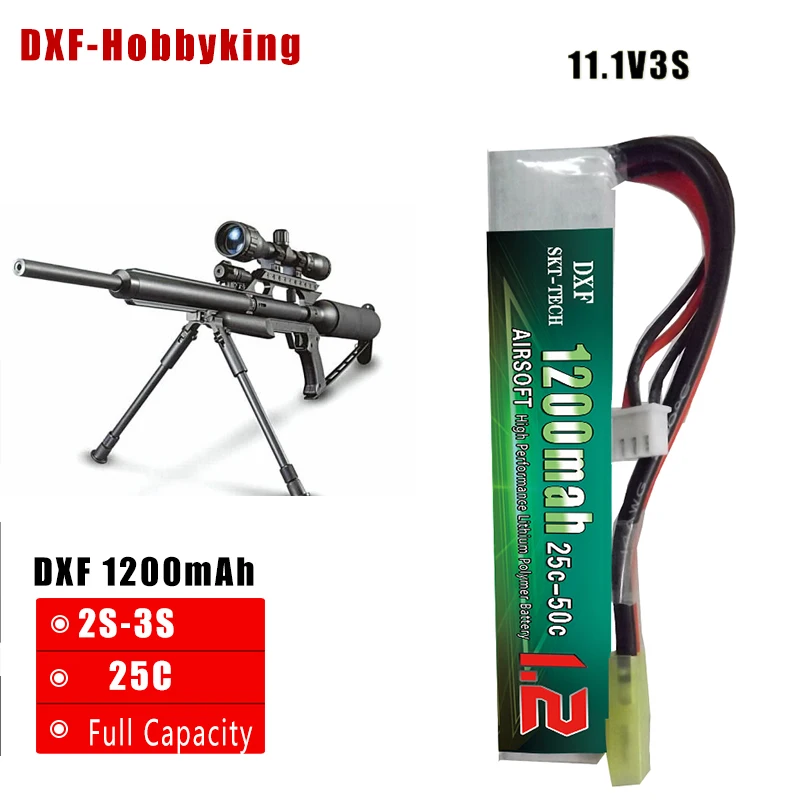 

2017 DXF Good Quality Lipo Battery 3S 11.1V 1200mah 25C Max50C AKKU Mini Airsoft Gun RC model Tamiya connector