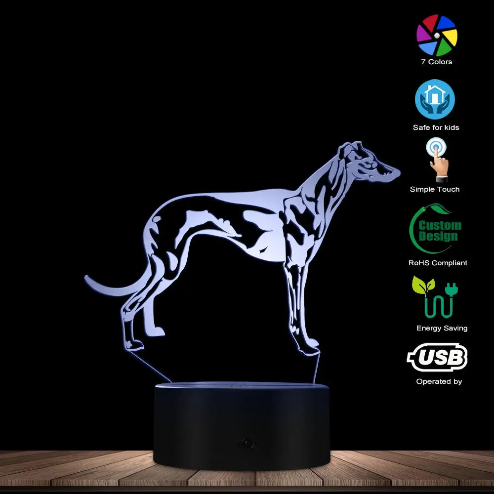 Hungary Vizsla Dog 3D  LED Night Light Dog Breeds Color Changing Desk Lamp Decorative Lighting Puppy Sleepy Light Dog Lover Gift