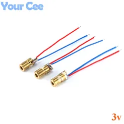 10pcs/2pcs 650nm 6mm 3V 5mW Laser Dot Diode Module Red Copper Head