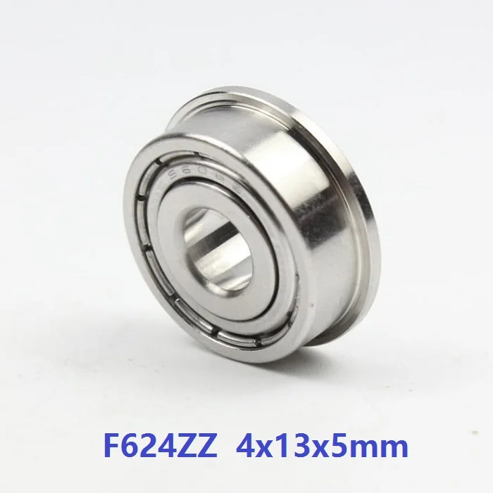 

20pcs/50pcs/100pcs F624ZZ F624Z F624 Z ZZ F624-ZZ 4x13x5 mm Miniature flange deep groove Ball Bearing 4*13*5mm metal shielded