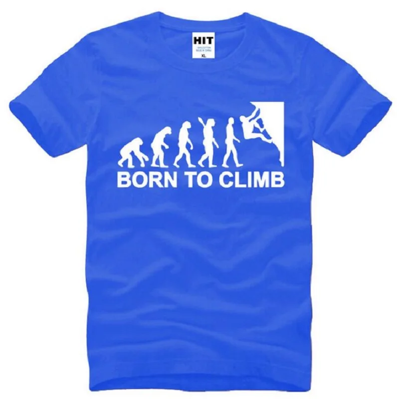 Born To Climb Evolution T Shirts Men Short Sleeve O Neck Cotton Men's T-Shirt Summer Fitness T Shirt For Men Camisetas Hombre