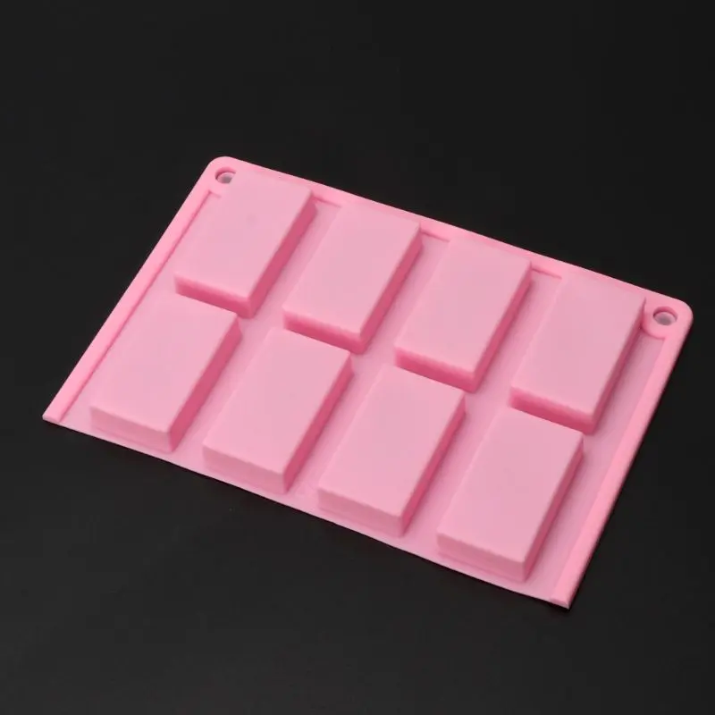 Molde silicona cuboide rectangular 8 cavidades, Molde resina flores secas para jabón, herramientas bricolaje