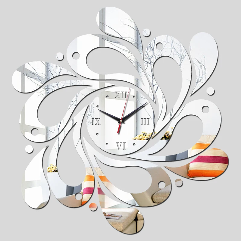 

2015 free reloj de pared clocks shipping new real rushed clock watch home decoration Wall Stickers Mirror Acrylic Living Room