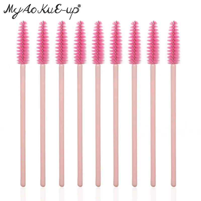 50 stücke Wimpern Pinsel Augenbraue Microbrush Für Mascara Zauberstab Weichen Kopf Wimpern Kosmetik Applikator Lash Verlängerung Make-Up Pinsel – Detail 8