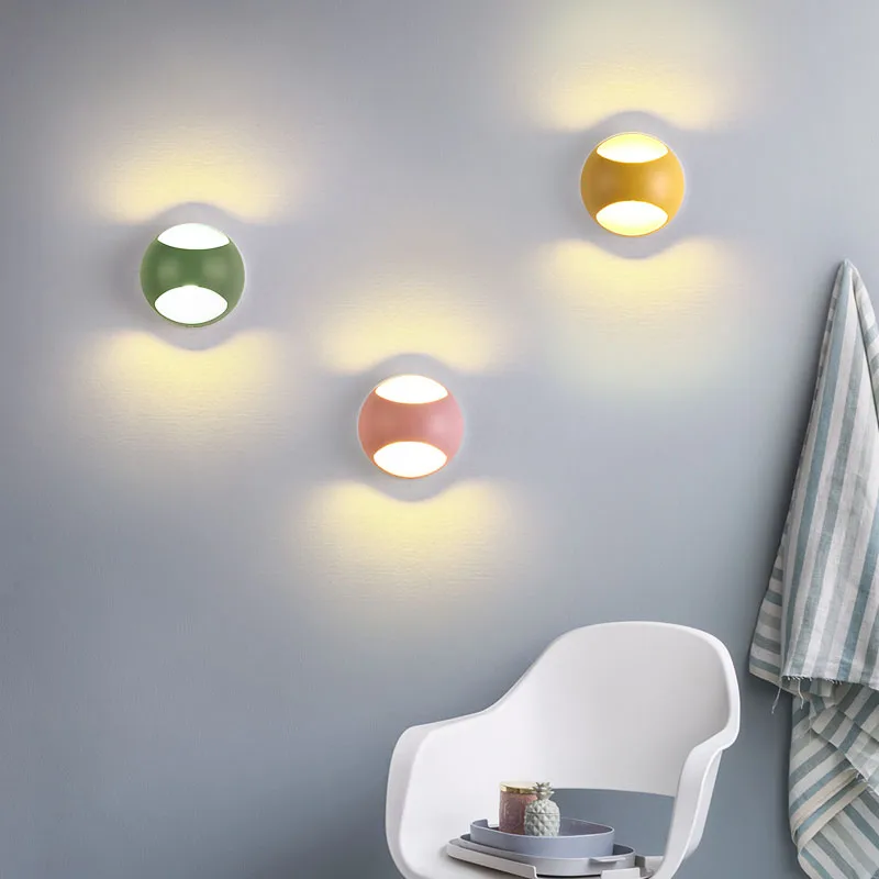 

LED Wall Lamps 5W 100V-220V Living Room Light Fixtures Indoor Wall Lights Chromatic Background Kid's Room Stair Mirror Lighting